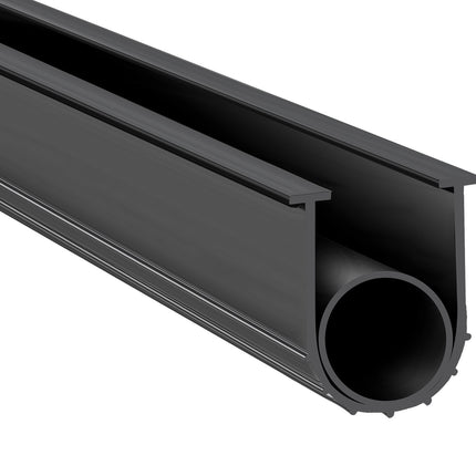 Garage Door Bottom Seal, U+O Rubber, 20 Ft, Black