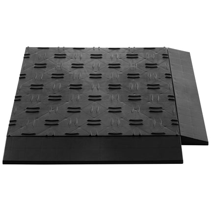 Garage Floor Mat Transition Edges, 15-Pc PP Female, Black