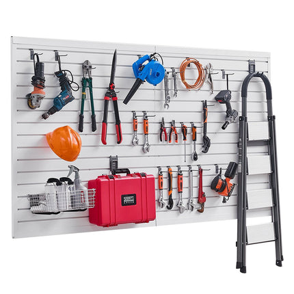 Garage Slatwall Panel, 8 x 4 ft PVC, White, Accessories