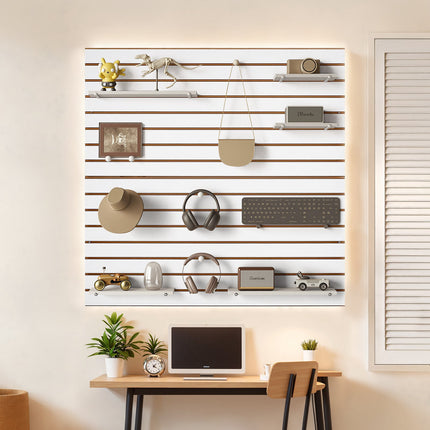 Garage Slatwall Panels, 2-Pack 4x4 ft MDF, White