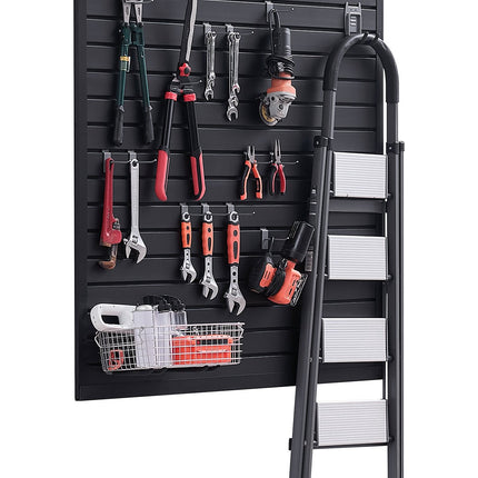 Garage Slatwall Panels, 4x4 Ft PVC, Black, 4 Pack