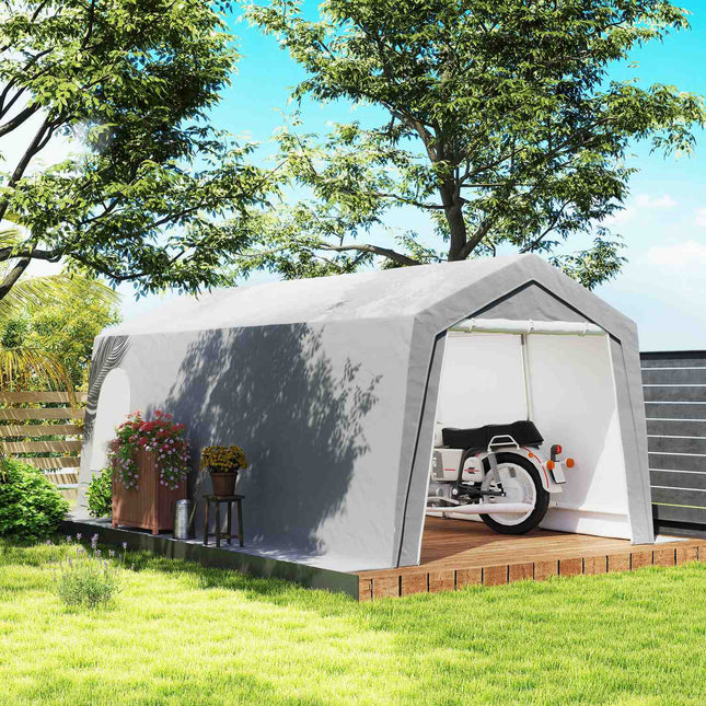 Waterproof outdoor garage tent - 300x600x250 cm, light grey