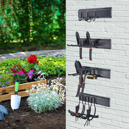 Garage Tool Organizer, Wall Mount, 600 lb, 10 Hooks
