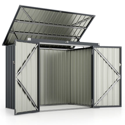 Garbage can box for 2 garbage cans Garbage box made of galvanized metal Garbage house with 2 doors