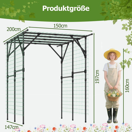 Garden Arch Trellis for Climbing Plants, 200x150x197 cm