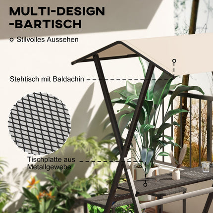 Garden Rattan Bar Set with roof & footrest for balcony