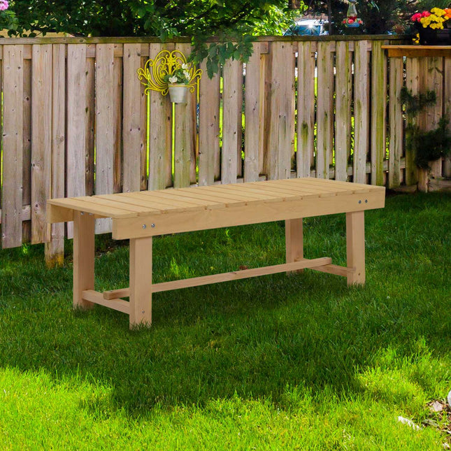 Garden bench, solid wood, rustic, 2-seater, natural finish