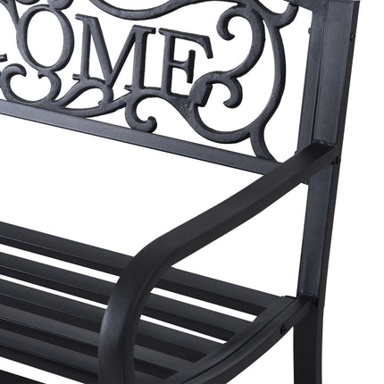 2-seater metal garden bench - perfect for parks and patios