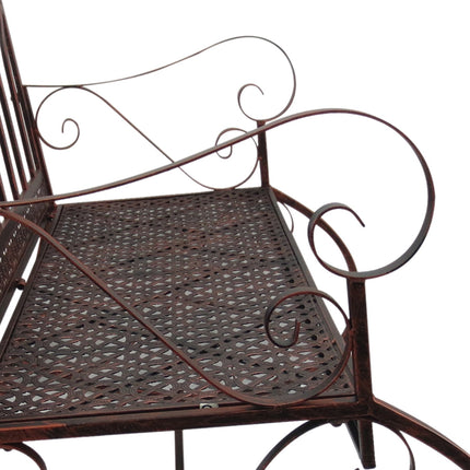 2 Seater Metal Garden Bench - Bronze Red Finish