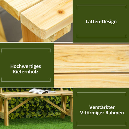 Garden bench 2-seater with backrest, capacity 220 kg