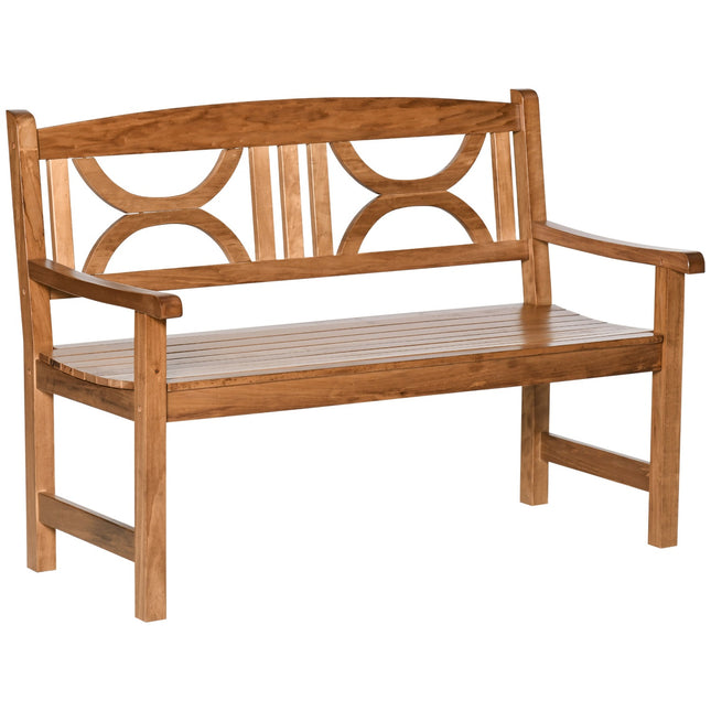 2-seater garden bench, poplar wood, natural finish