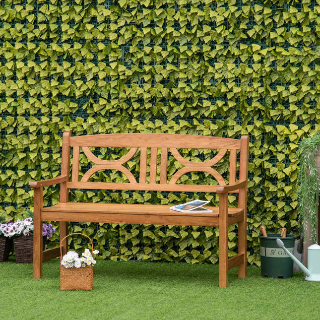 2-seater garden bench, poplar wood, natural finish