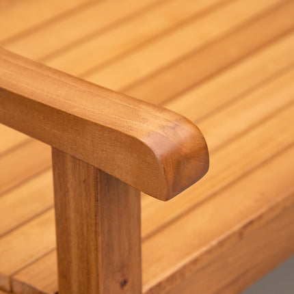 2-seater garden bench, poplar wood, natural finish