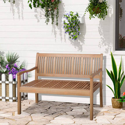 Yellow 2-seater garden bench, poplar wood, capacity 180 kg