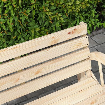 Garden bench, 2 seater, wagon wheel design