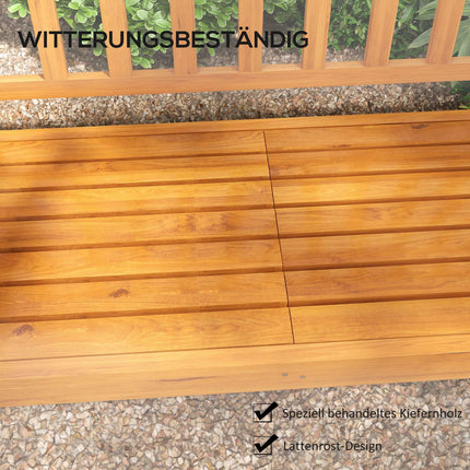 Garden bench, 3-seater with armrests, capacity 280 kg