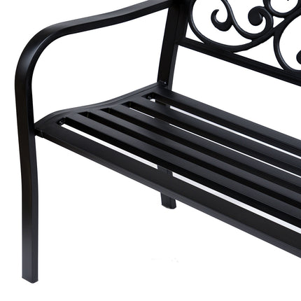 Garden Patio 3-seat steel bench with armrests