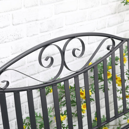 Garden bench in metal for 2 - Grey, robust up to 220 kg