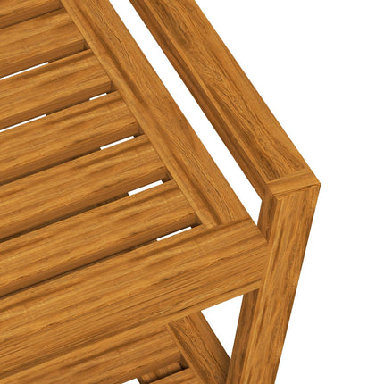 Garden bench 2-seater with armrests and shelf