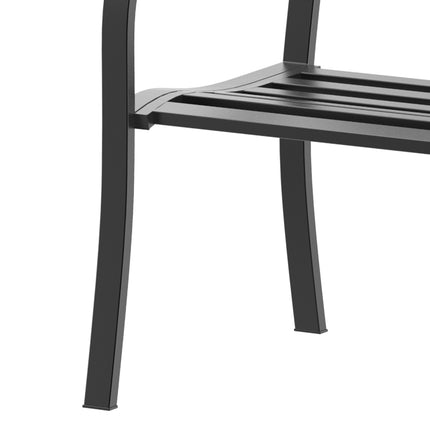 Garden Steel 2-Seater Bench - Black, W127 x D60 x H87Cm