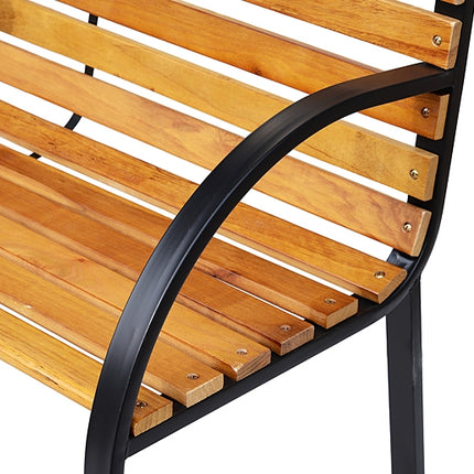 2-seater garden bench, steel and pine, 122x60x83 cm