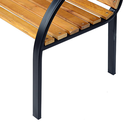 2-seater garden bench, steel and pine, 122x60x83 cm