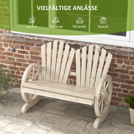 Garden bench in solid wood with armrests, 108x66x95 cm
