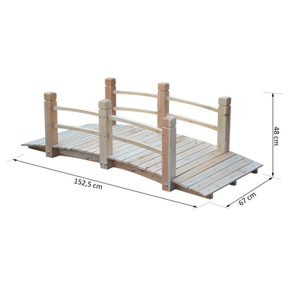 Garden bridge with railings, supports 180 kg