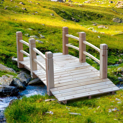 Garden bridge with railings, supports 180 kg