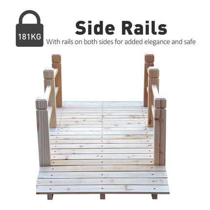 Garden bridge with railings, supports 180 kg