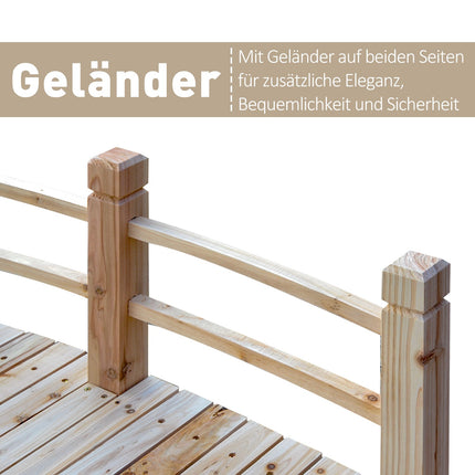Garden bridge with railings, supports 180 kg