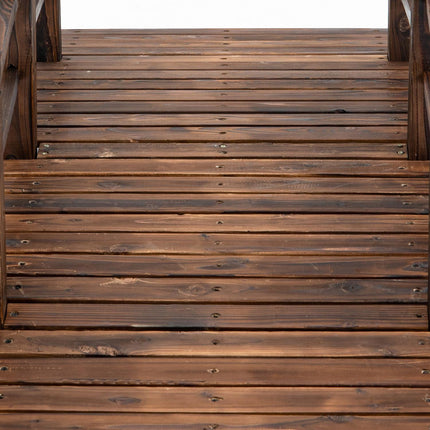 Garden bridge with railings, dark brown spruce, 152 x 67 cm
