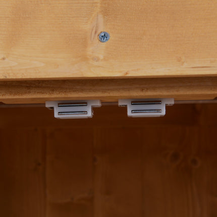 Weather resistant spruce garden cabinet, double doors, 2 compartments