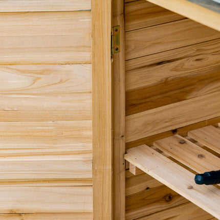 Outdoor garden cabinet with base & shelves - 83x40x92 cm