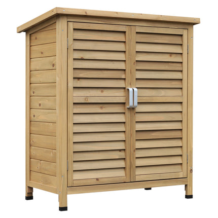Wooden garden tool shed with roof, 87x46.5x96.5 cm
