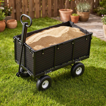Garden Cart 1200 lb, Steel Utility Wagon, 10-Inch Tires