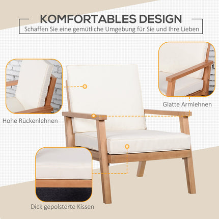 Comfortable poplar garden chairs set with cushions - 2 pcs