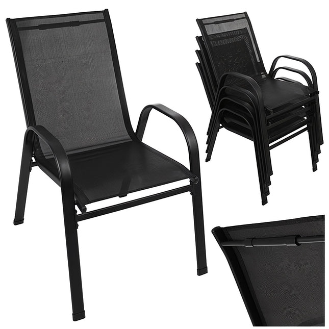 Garden Chairs Set of 4, Stackable, UV Resistant