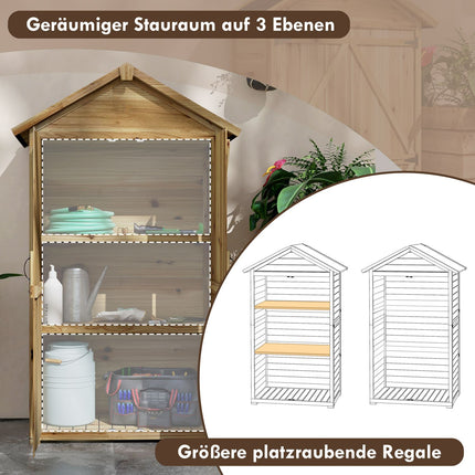 Garden shed with lock, 0.43m², asphalt roof