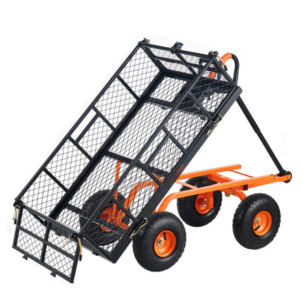 Garden Dump Cart, 880 lb Capacity, 10 in Wheels