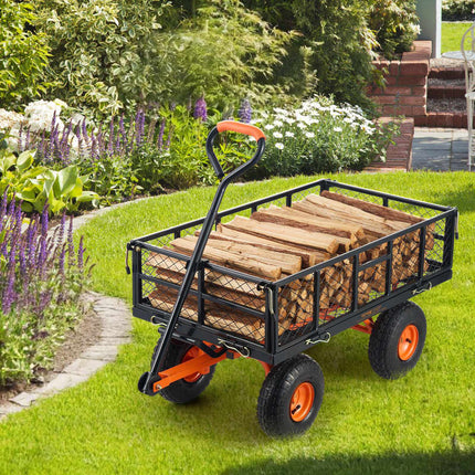 Garden Dump Cart, 880 lb Capacity, 10 in Wheels
