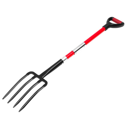 Garden Fork, 4-Tine 45-Inch Fiberglass Handle, Y Grip