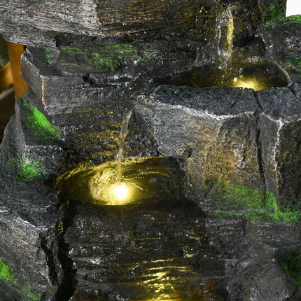 Solar Garden Fountain with LED lighting, 4 levels, 57cm