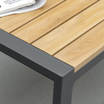 Aluminum garden furniture for 4 with gray coffee table