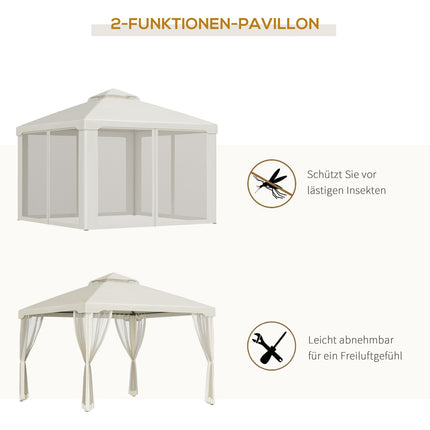 Garden Gazebo 3x3m, weatherproof with side walls
