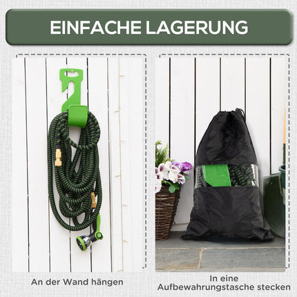 Flexible garden hose 30M with 10-function spray nozzle
