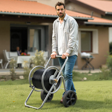Garden Hose Reel Cart, 300 ft Capacity, 2 Wheels