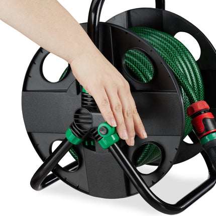 Garden Hose Reel Trolley, 30m Manual Watering