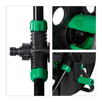 Garden Hose Reel Trolley, 30m Manual Watering