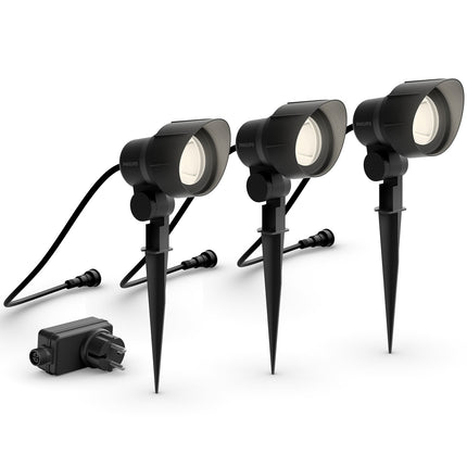 GardenLink Starter kit Spotlight Warm white 600 lm 3-pack Black